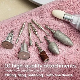 Beurer - Set eléctrico de manicura y pedicura con potente lima de uñas con 7 accesorios y sistema de velocidad para cuidado de calidad de salón de man