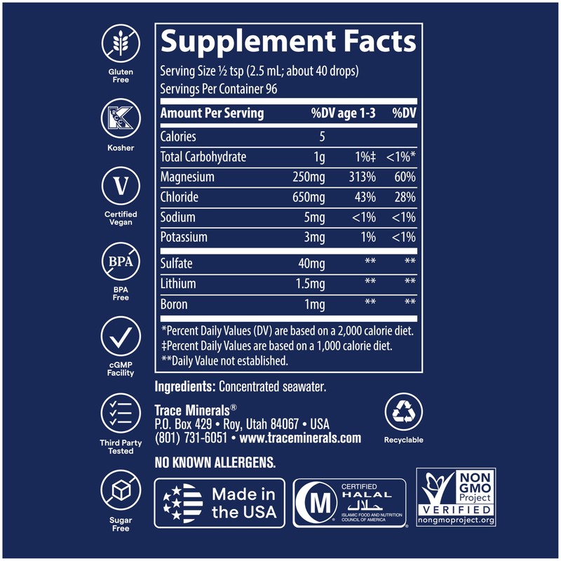 Trace Minerals ConcenTrace Trace Mineral Drops | Supports Energy, Digestion,