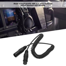 Headphone Spring Cable, Tensile Resistant 5Pin XLR Connector Headset Extension Cord for Airbus Aviation Headphone XLR 5-PIN