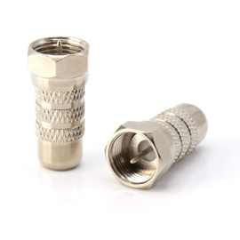 THE CIMPLE CO RF and RCA Coaxial Adapter - 25 Pack - RCA Female to Male F81 (F-Pin) Connector, Coupler, and Converter - for RG11, RG6, RG59, RG58, SDI, HD SDI, CCTV