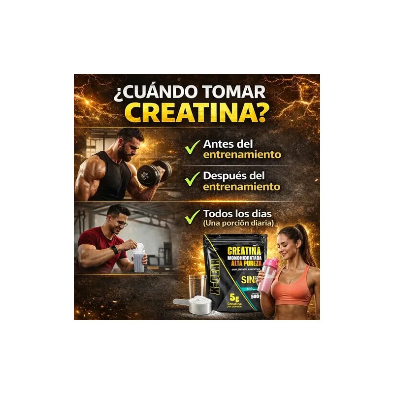 Creatina Monohidratada Suplemento Alimenticio Sin Sabor