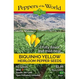 Biquinho Yellow Pepper 10 Seeds - Heirloom - Non-GMO