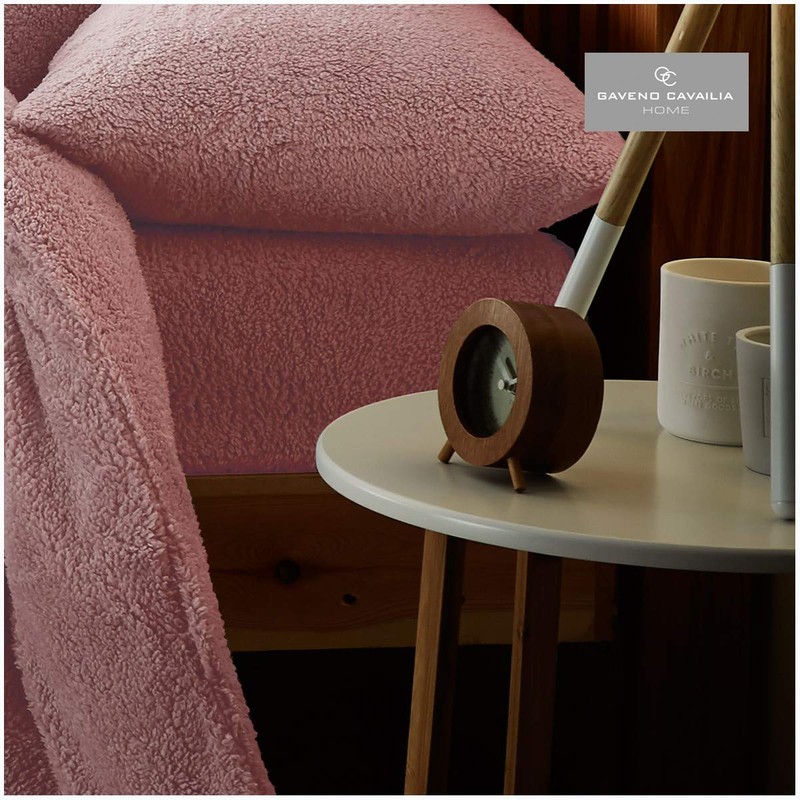 GC GAVENO CAVAILIA Easy Care Plain Teddy Fleece Fitted Sheet,