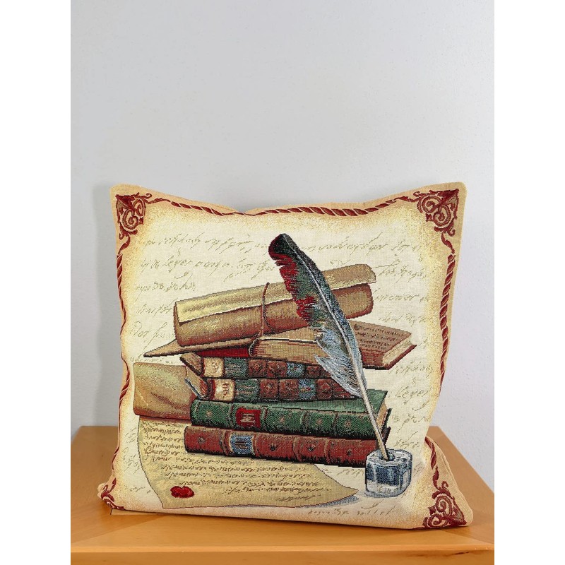atelier alles-Spitze Attractive Tapestry Cushion Cover Books 45 x 45