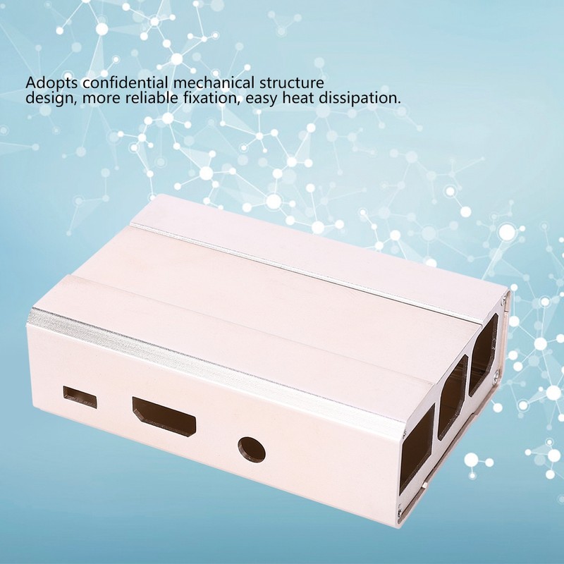 Gold Aluminum Alloy Protective Case Enclosure Box Fits for Raspberry
