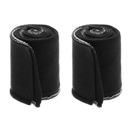 Rebower 7cm x 80m Elastic Cuffs for Sewing Knitted Ribbed Cotton Fabric Sleeves Waistband Ribbed Trim, [for Cloth, DIY Craft] - Black/ 2pcs