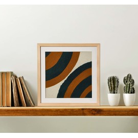 18" Square Abstract Embroidery in Wood Frame