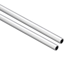 TA-VIGOR 2Pcs 6063 Aluminum Round Tube, 7mm OD 4mm ID 250mm Length Metal Seamless Straight Tubing Aluminum Pipe for Home Furnishing, Machinery, DIY Handicraft