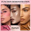 3-Pack Contour, Highlighter & Blush Set - Long-Lasting, Natural, Lightweight,