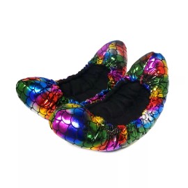 Crazy Fur Kami So Mermaid Flip Sequin Figure Skating Soakers - Rainbow - Standard  - Fits up to 12 1/2" blade