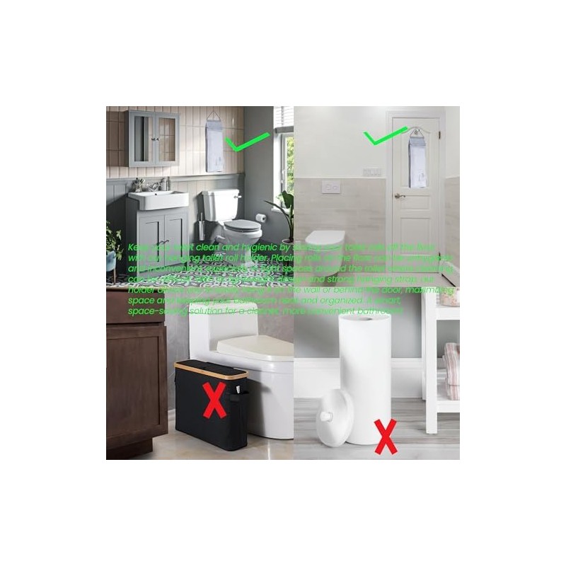 YNR Hanging Toilet Roll Holder – Fabric Toilet Roll Storage