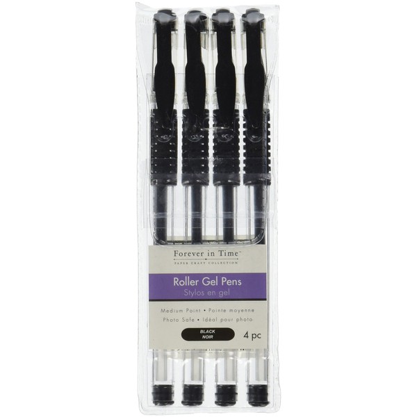 Multicraft Imports GP060A Scrapbook Gel Pens (4 Pack), Black