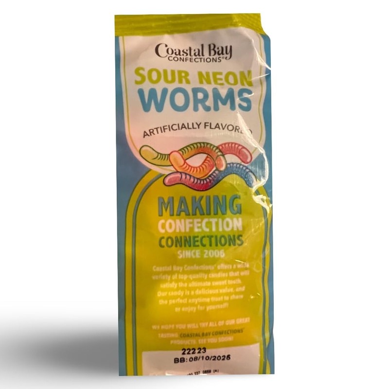 Sour Neon Gummy Worms by Coastal Bay Confections - 6