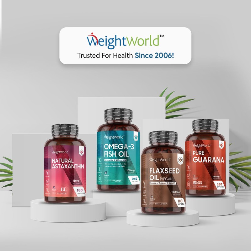Flaxseed Oil Capsules - 2000mg per 2 Softgels - 180