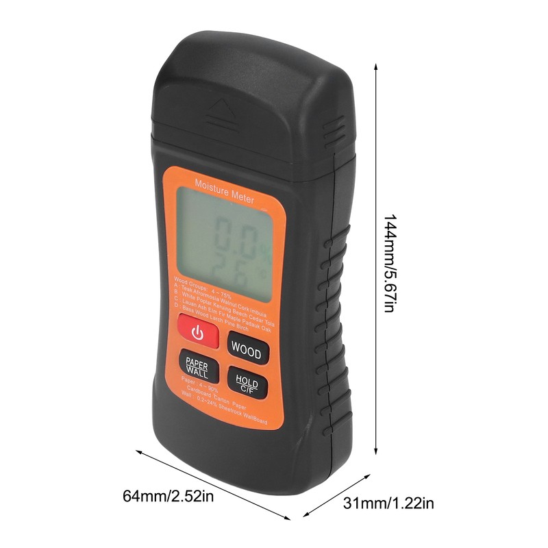 Moisture Meter Wood Moisture Detector Intelligent Temperature Humidity Measuring Digital