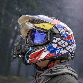 SKEZN Adjustable Motorcycle Helmet Chin Strap Mount Compatible with GoPro Hero 13/12/11/10/9/8, DJI Action 5 Pro/4/3, AKASO and More (GY-01)