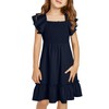 blibean Tween Girls Summer Dress Kid Ruffle Short Sleeve Dresses