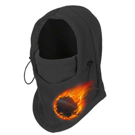 Gadgets Mafia Winter Fleece Neck Warmer, Polar Fleece Neck Warmer Winter Snood Tube Thermal Fleece Windproof Skiing, Motorbike Cycling Hood Unisex for Outdoor Sports Black