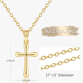 KFERAXSZ Cross Necklace for Women 14K Gold Cross Necklaces for Women