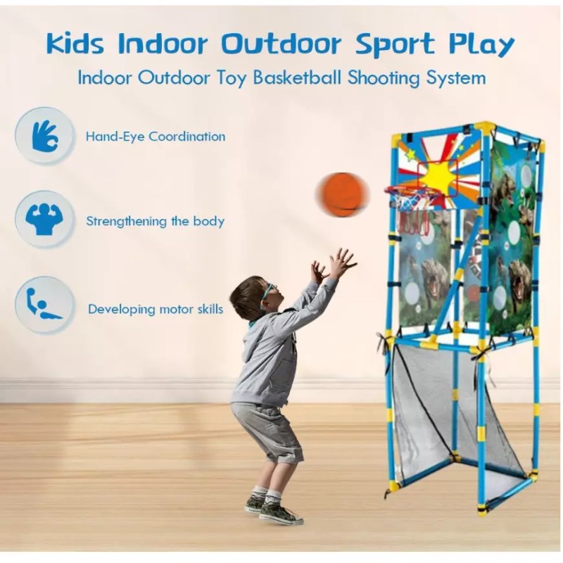 Ealingmoon 4 in 1 Basketball Hoop Arcade Game BABYSIT Basketball