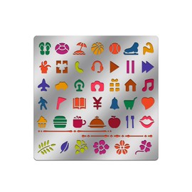 ORIGACH 15.6x15.6cm Daily Theme Metal Stencil Work Sports Travel Rest Element Reusable Journal Stencils Template for Scrapbooking, Wood Carving, Pyrography, Engraving