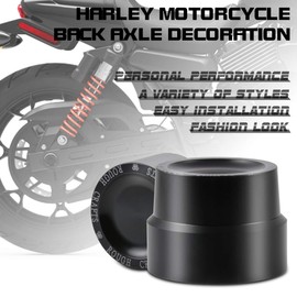 KATUR Motorcycle Rear Axle Cover Cap Nut Bolt Kit CNC Aluminum Axle Nut Cover Cap Set Compatible with Harley Sportster XL 883 1200 Dyna Touring V-Rod Softai Glide(Black)