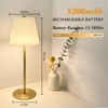 Cordless Table Lamp Rechargeable Gold,1 Pack Fabric Shade 5200mAH Battery