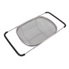 Over The Sink Colander Stainless Steel Telescopic Strainer Basket Rubber