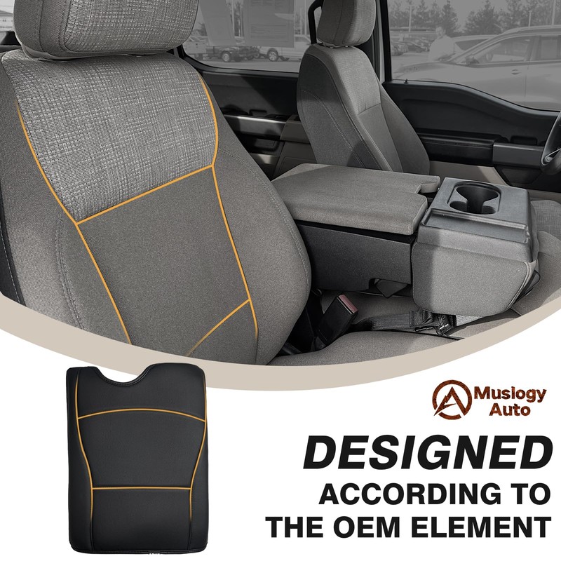 Muslogy Center Console Armrest Cover Compatible with Ford F-150 F150