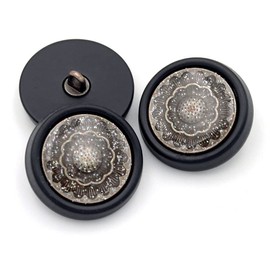 5 Pcs Round Buttons for Clothing Fashion Women Jacket Suit Buttons for Sewing and Needlework(Black-2,23mm)