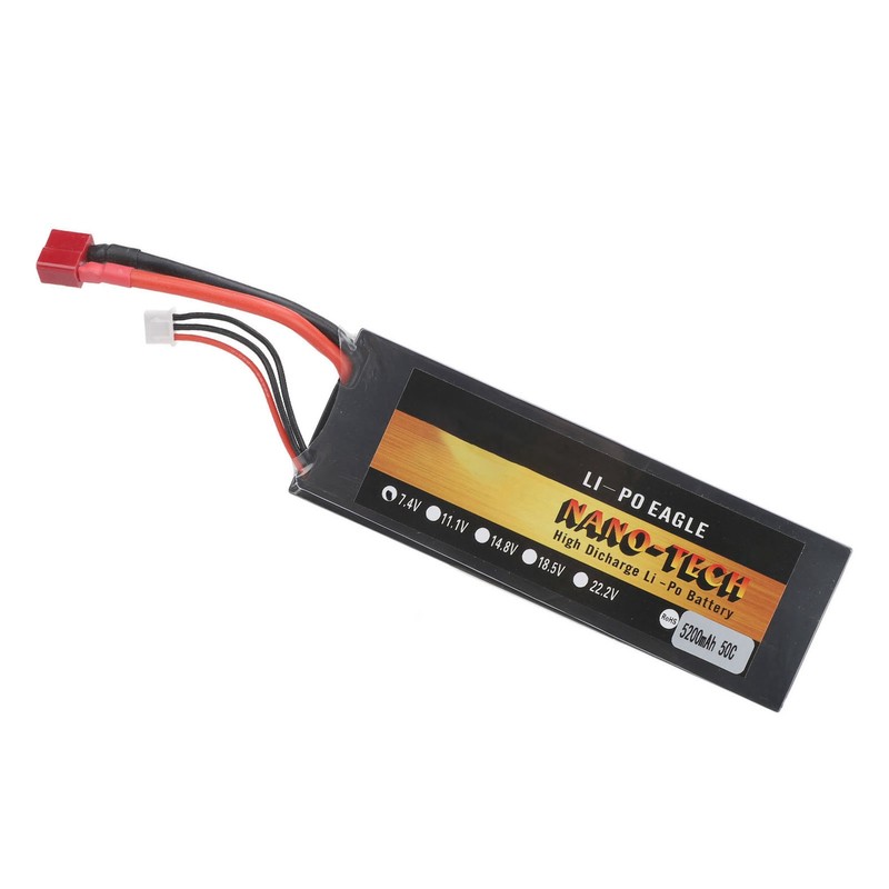 7.4V Lipo Battery 5200mAh 2S 50C Hard Case Lithium Polymer