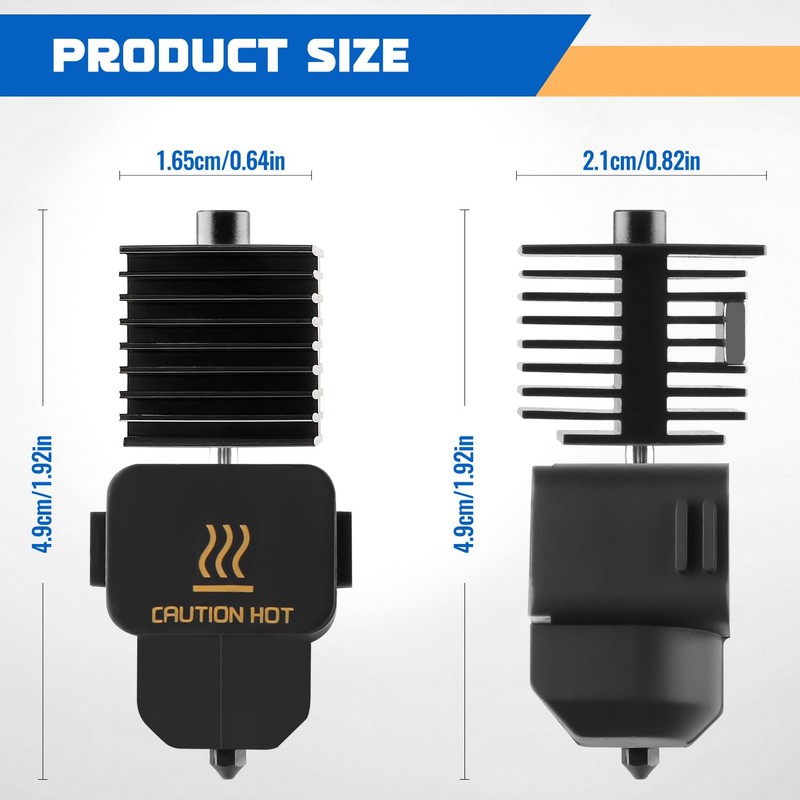 Howarx 2PCS A1/A1 Mini Hotend Nozzle 0.2mm/0.4mm Hardened Steel Replacement