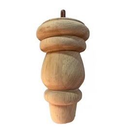 DESIGN 59 5.5 Inch, Hardwood Unfinished Turned Legs, Wood Furniture Legs for Couches, Dressers, Sofas, Upholstery and Reupholstery and Other Furniture (4)