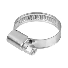 Hose Clamps 20-32 mm, Pack of 50, Stainless Steel W2, 9 mm Wide, Pipe Clamps with Worm Drive, Rustproof, Adjustable, Worm Thread Clamps for Hose, Pipe, Plumbing, Ventilation, Mounting