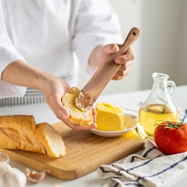 Wooden Spurtle Spatula for Sourdough Starter - Dough Whisk, Baking & Cooking Utensil, Jar Scraper to Reach Bottom of Containers, Sourdough Stirring Stick & Spreader for Non-Stick Cookware (2)