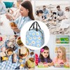 Echoserein Pretty Floral Daisy Light Blue Lunch Bag Insulated Lunch