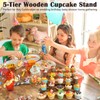 Umgozrz Wooden Cupcake Stand 5 Tier Cupcake Stand Cupcake Holder