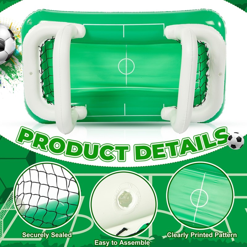 PullCrease 1 Pcs Inflatable Soccer Field Beverage Cooler with Goal