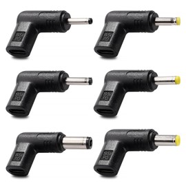 KUOQIY 6 PCS USB C to DC 19.5V Adapter Kit, USB 3.1 Type C USB-C Female to DC Male Adapter PD Emulator Trigger 90 Degree Angled, for Laptops