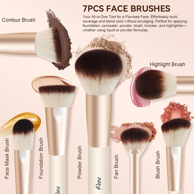 Brochas de Maquillaje Profesional 49 piezas – Set completo con
