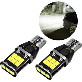 Tmengdao 912 921 LED Bulb Reverse Light,Upgrade Super Bright LED Backup Lights Bulb, 3030 15-SMD Chipsets Error Free 906 922 W16W T15 Bulbs(6500K White,2 pcs)