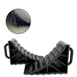 2 x Trailer Wedges Wheel Chocks Wheel Chocks Brake Wedges Black with Holder Brake Wedge Car Caravan
