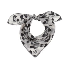 FRAAS Women's Neckerchief with Animal Print - 51 x 51 cm Size - Silk Scarf for Women with Leo Pattern - Bandana Scarf Perfect for Summer, stone grey