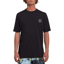 Volcom Men's Standard UPF 50+ Short Sleeve Loose Fit Rashguard, Black, Small