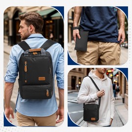 SUIKIHUM Laptop Backpack, Crossbody Bag, Handbag, Backpack Set - 3-in-1 Combo, Oxford Cloth Water Resistant for Men Women for Travel Work Study Daily Use, Black