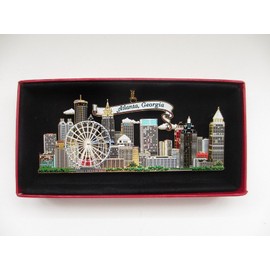 Atlanta Georgia Brass Christmas Ornament City Skyline Ferris Wheel