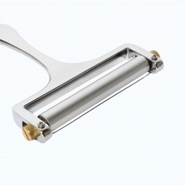 TrueCraftware- Heavy Duty Cheese Slicer - Hand Held Cheese Cutter for Cheddar Gruyere Raclette Mozzarella Cheese Block Adjustable Cheese Shaver Thick & Thin Slicer Cheese Curler (Silver)