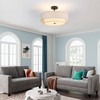 18" Semi Flush Mount Ceiling Light with Fabric Lampshade Modern
