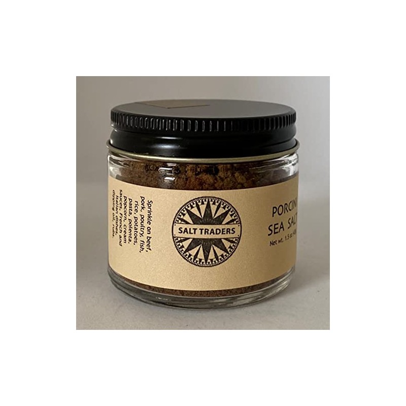 Salt Traders Porcini Mushroom Flavor, Gourmet Infused Sea Salt -