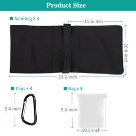 Aimosen 8 Packs Sandbags Weight Bags for Light Stand Photography Video Support, Heavy Duty Saddlebags for Backdrop Stand, Photo Tripod, Canopy, Pop up Tent, Umbrella Base, Fishing Chair, Wedding Shed